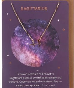 Something Different All Jewellery Sagittarius Zodiac Necklace Card