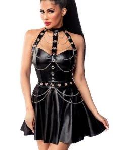 Saresia Flared Wetlook Dress Ladies Fetish Clothing