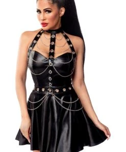 Saresia Flared Wetlook Dress Ladies Fetish Clothing