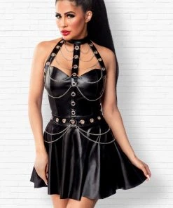 Saresia Flared Wetlook Dress Ladies Fetish Clothing