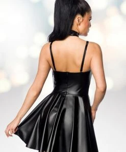 Saresia Harness Flared Mini Wetlook Dress 15 Saresia Harness Flared Mini Wetlook Dress