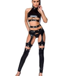 Saresia Metal Wetlook Set Ladies Fetish Clothing