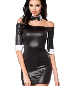 Ladies Fetish Clothing Saresia Mini Dress With Bow Tie