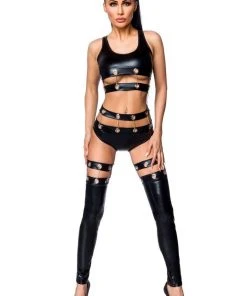 Saresia Wetlook Set With Gauntlets Ladies Fetish Clothing