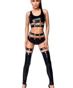 Saresia Wetlook Set With Gauntlets Ladies Fetish Clothing