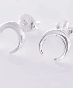 All Jewellery Seventh Sense Silver Horn Stud Earrings