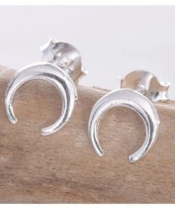 All Jewellery Seventh Sense Silver Horn Stud Earrings