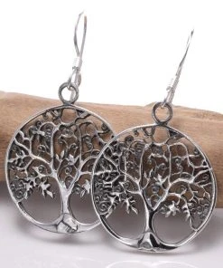 Seventh Sense Silver Tree Of Life Earrings All Jewellery