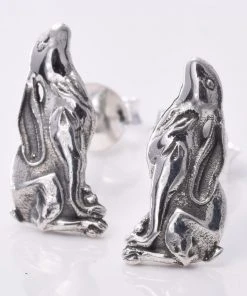 Seventh Sense Silver Moongazing Hare Stud Earrings All Jewellery