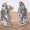 Seventh Sense Silver Moongazing Hare Stud Earrings All Jewellery
