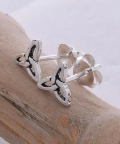 All Jewellery Seventh Sense Triquetra Stud Earrings Silver