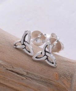 All Jewellery Seventh Sense Triquetra Stud Earrings Silver