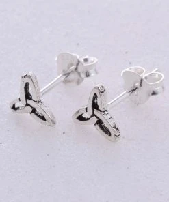 All Jewellery Seventh Sense Triquetra Stud Earrings Silver