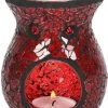 Something Different Small Red Crackle Glass Oil Burner