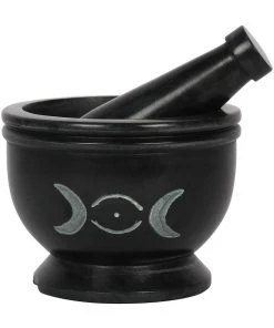 Something Different Soap Stone Triple Moon Pestle And Mortar