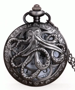 Pocketwatches Steampunk Gunmetal Octopus Pocket Watch