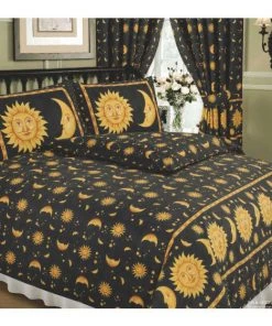 My Home Bedroom Sun And Moon Duvet Black