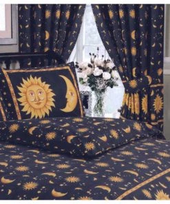 My Home Bedroom Sun And Moon Curtains Blue