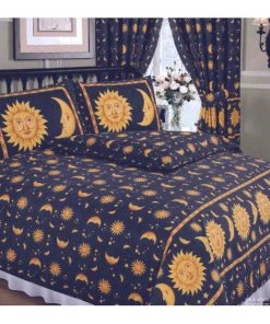 My Home Sun And Moon Duvet Blue