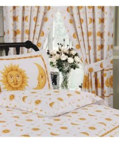 My Home Sun And Moon Curtains White Bedroom