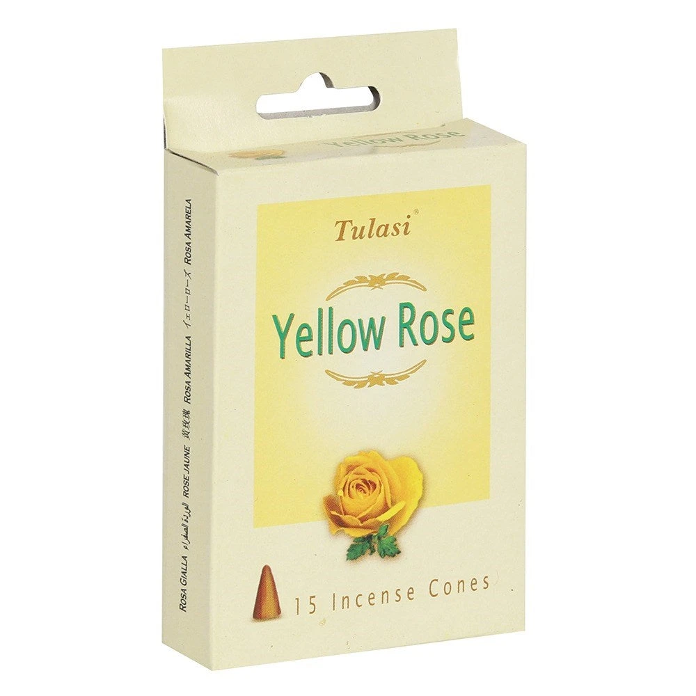 Something Different All Homeware Tulasi Yellow Rose Incense Cones 6 Something Different All Homeware Tulasi Yellow Rose Incense Cones