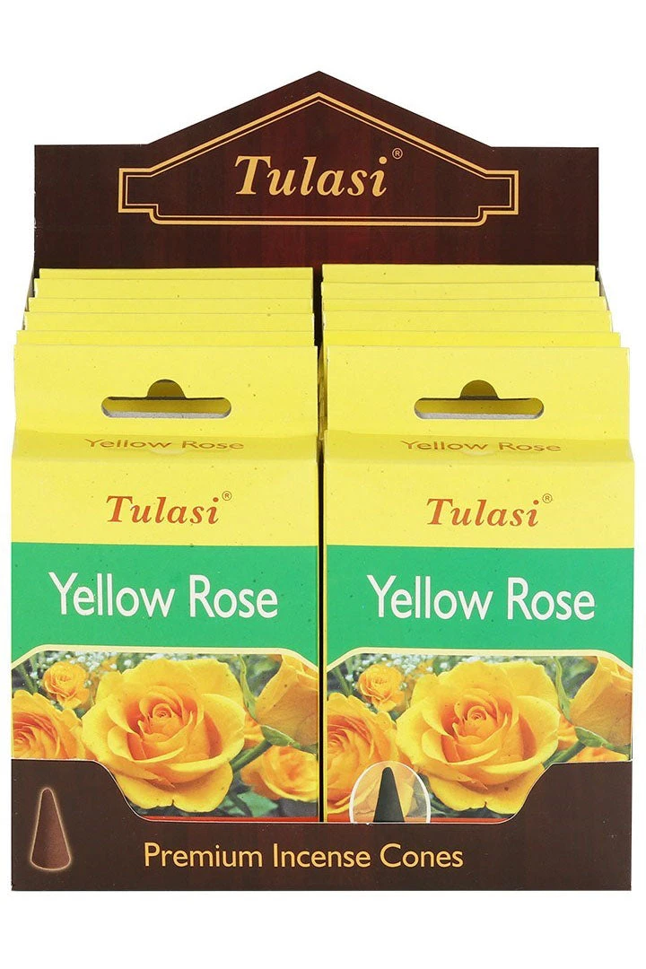 Something Different All Homeware Tulasi Yellow Rose Incense Cones 3 Something Different All Homeware Tulasi Yellow Rose Incense Cones