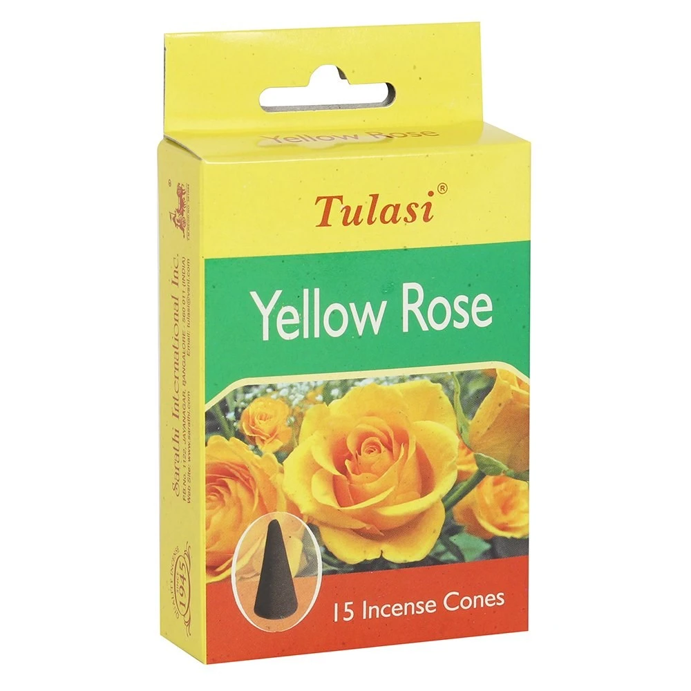 Something Different All Homeware Tulasi Yellow Rose Incense Cones 4 Something Different All Homeware Tulasi Yellow Rose Incense Cones