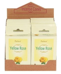 Something Different All Homeware Tulasi Yellow Rose Incense Cones 8 Something Different All Homeware Tulasi Yellow Rose Incense Cones