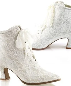 Fabulicious Victorian 30 Boots Ivory Steampunk Boots