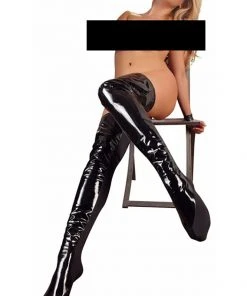 Black Level Vinyl Bed Boots S/M Ladies Fetish Clothing