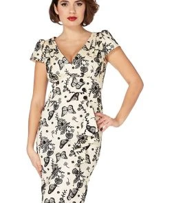 Voodoo Vixen Ivory Butterfly Dress (S)