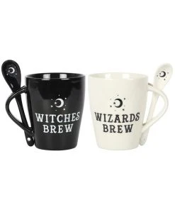 Something Different Witch And Wizard Couples Mug And Spoon Set Kitchen