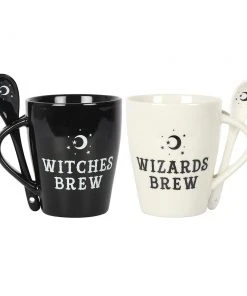 Something Different Witch And Wizard Couples Mug And Spoon Set Kitchen