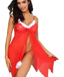 Chemises, Nightwear YesX Babydoll Christmas Lingerie Set