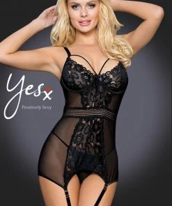 YesX Black Chemise Chemises, Nightwear
