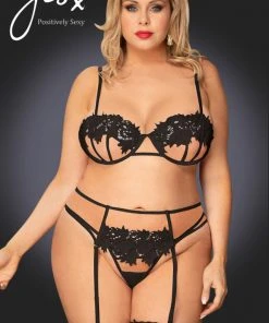 YesX Plus Size Black Lingerie Set