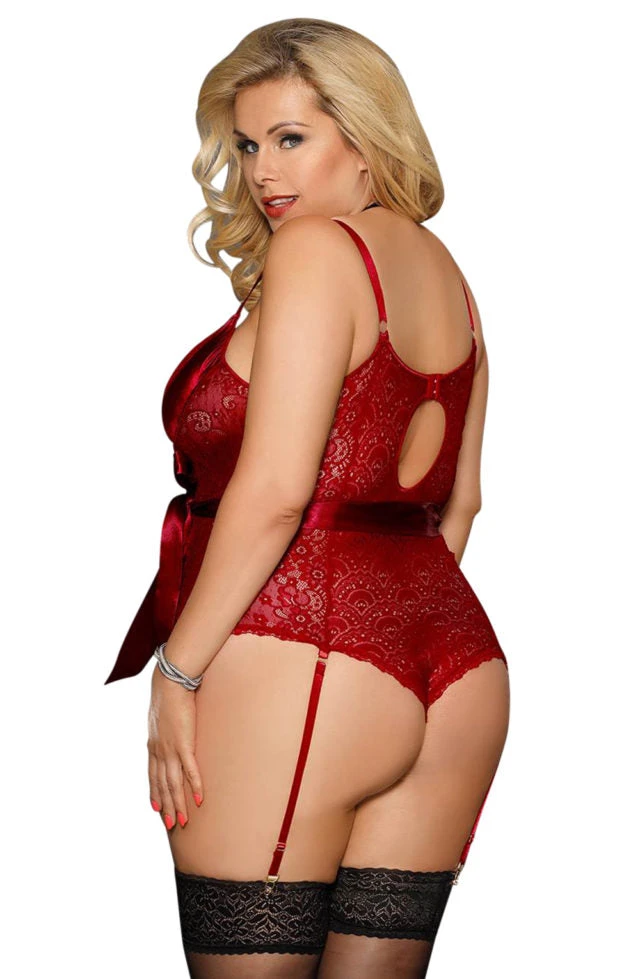 YesX Plus Size Red Body Body, Bodysuits, Teddies 7 YesX Plus Size Red Body Body, Bodysuits, Teddies