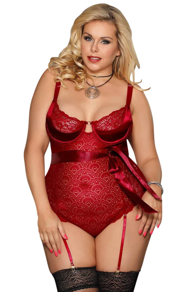 YesX Plus Size Red Body Body, Bodysuits, Teddies 8 YesX Plus Size Red Body Body, Bodysuits, Teddies