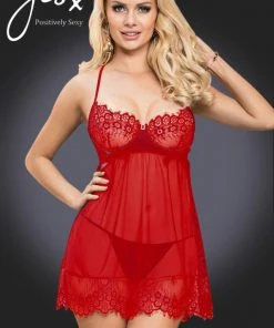 YesX Red Babydoll Set Chemises, Nightwear