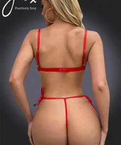 YesX Red/White Bra Set