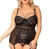 YesX Plus Size Floral Lace Chemise