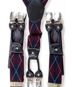 Banned Rockabilly Braces Burgundy Mens Steampunk Clothing