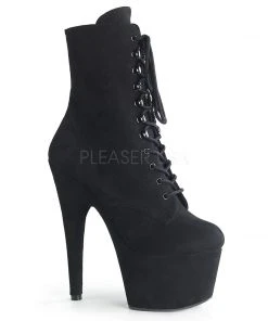 Pleaser ADORE-1020FS Boots Faux Suede Black All Footwear