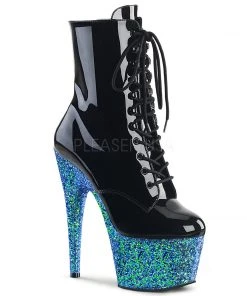 Ladies Fetish Boots Pleaser ADORE-1020LG Boots Blue Glitter
