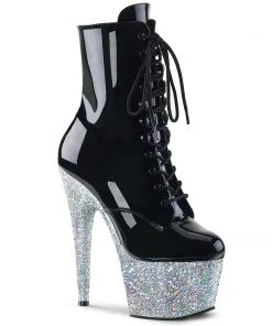 Pleaser Silver Glitter ADORE-1020LG Boots