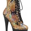 Pleaser ADORE 1020SP Gold Snake Print Boots