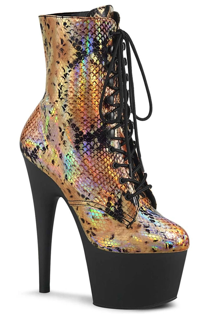 Pleaser ADORE 1020SP Gold Snake Print Boots 3 Pleaser ADORE 1020SP Gold Snake Print Boots