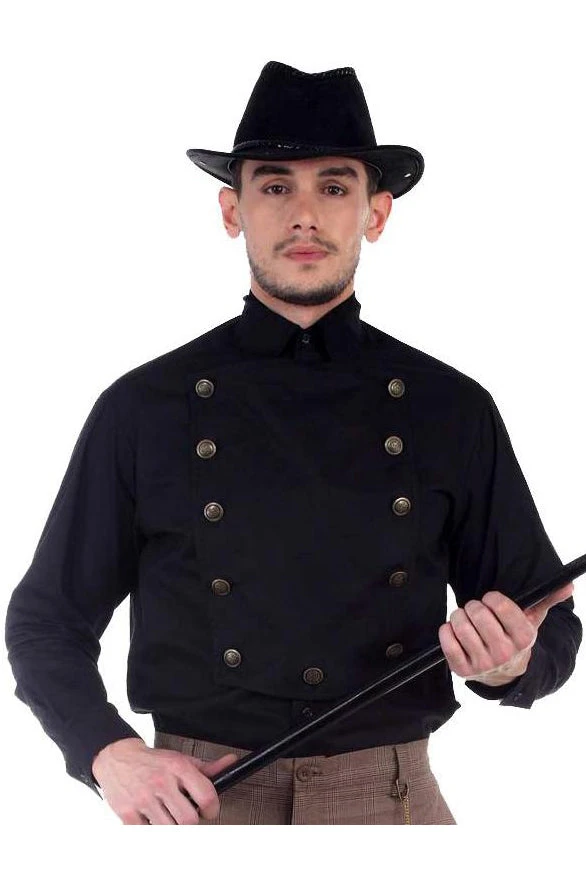 Pirate Dressing Mens Gothic Clothing Airship Steampunk Shirt Black 3 Pirate Dressing Mens Gothic Clothing Airship Steampunk Shirt Black