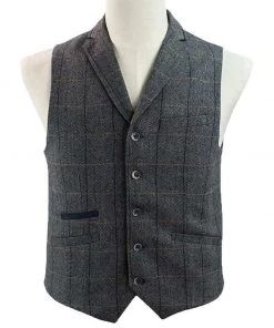 Kaymans Albert Grey Tweed Steampunk Waistcoat Mens Steampunk Clothing