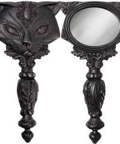 Alchemy Gothic Egyptian Alchemy Black Sacred Cat Hand Mirror